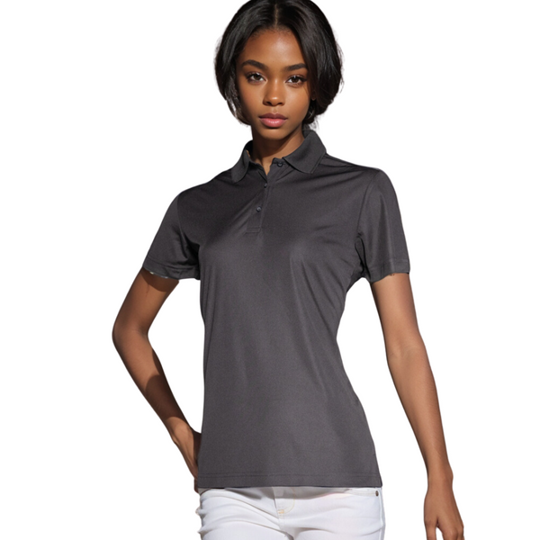 Polo T-shirts, Women's solid color,  100% Polyester Interlock 4.0 oz polo