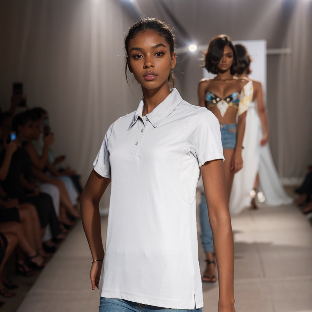 Women’s Allure Polo – Solid Color with Mesh Design