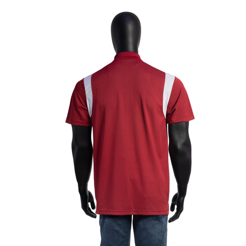 Men's Polo shirts, Maroon contras with White Mesh Designed, [PUM-802]