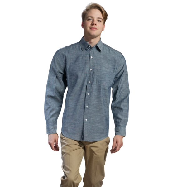 Men’s Chambray Shirt. Made from 100% cotton chambray fabric in a lightweight 4.5 oz.