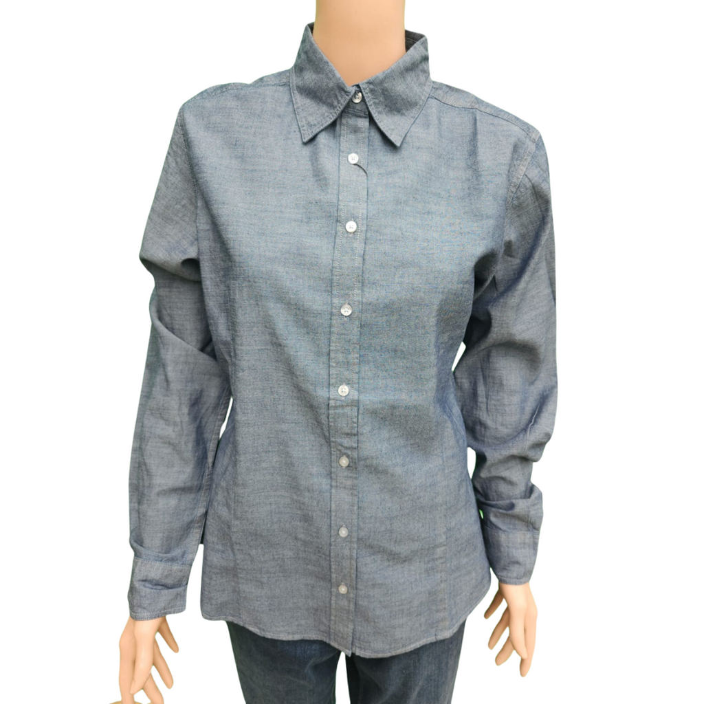 Women’s Chambray Charcoal Long Sleeve Shirt – Classic Comfort & Style