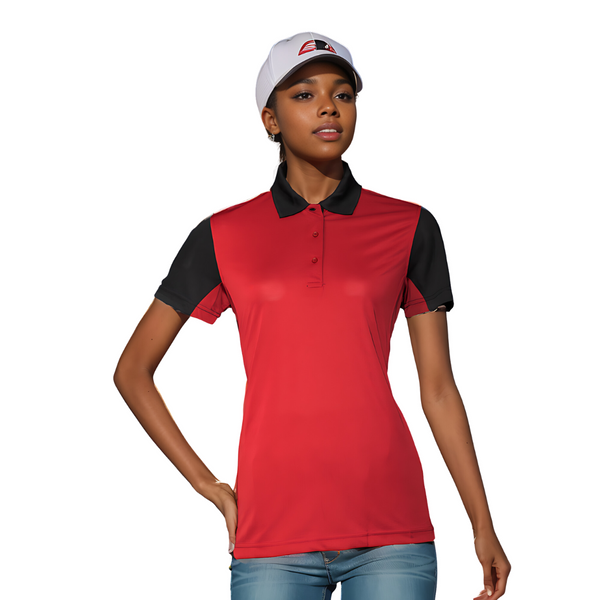 Polo's T-shirts, Women's Enhanced breathability with contrast mesh block designed., 100% Polyester Interlock 4.3 oz Polo